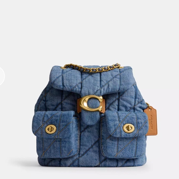 NWT Coach tabby backpack denim - Picture 9 of 11